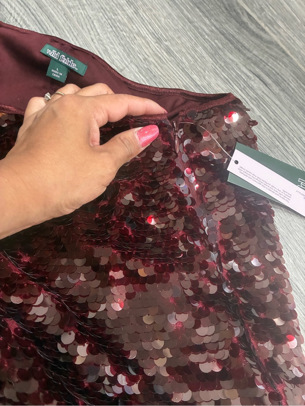 wild fable Burgundy Sequin Mini Skirt - Picture 3 of 3